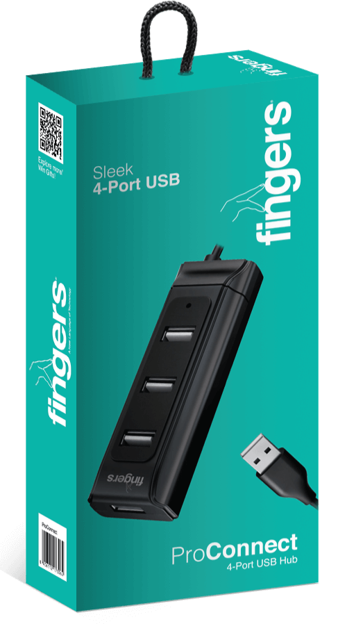 FINGERS ProConnect SLEEK 4 PORT USB Hub