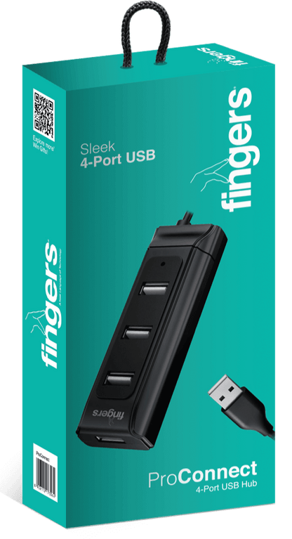 FINGERS ProConnect SLEEK 4 PORT USB Hub