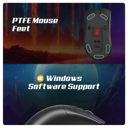 Cosmic Byte Falcon Wired Gaming Mouse, 48 Grams, 12400DPI, 1000Hz Polling, Pixart 3327 Sensor, 20M Switches, Paracord Cable, PTFE Feet, Software Support (Black)