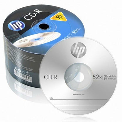 HP CD-R 700MB 50 Blank CD/Compact Disk Wrap Professional /Recordable 52x Speed, Silver (14218)