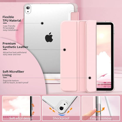Tablet Case Cover for Apple iPad Pro 11 inch (M5/M4) [Auto Sleep/Wake Cover] [Pencil Holder] [Trifold Stand] [Frosted Back] - Pink