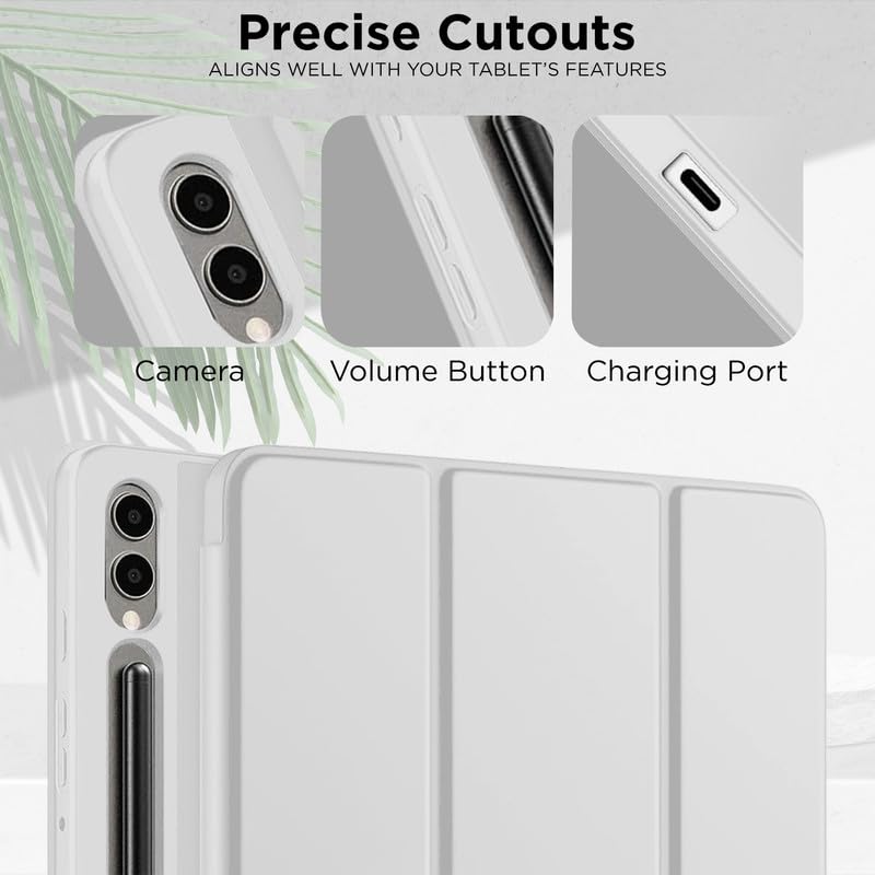 Robustrion Cover for Samsung Tab S9 Plus Cover Case 12.4 inch Flip Stand Back Case Cover [S Pen Holder] for Samsung Galaxy Tab S9 Plus/Tab S9+ Cover Tablet Cover 12.4" with [Auto Sleep/Wake] - Grey