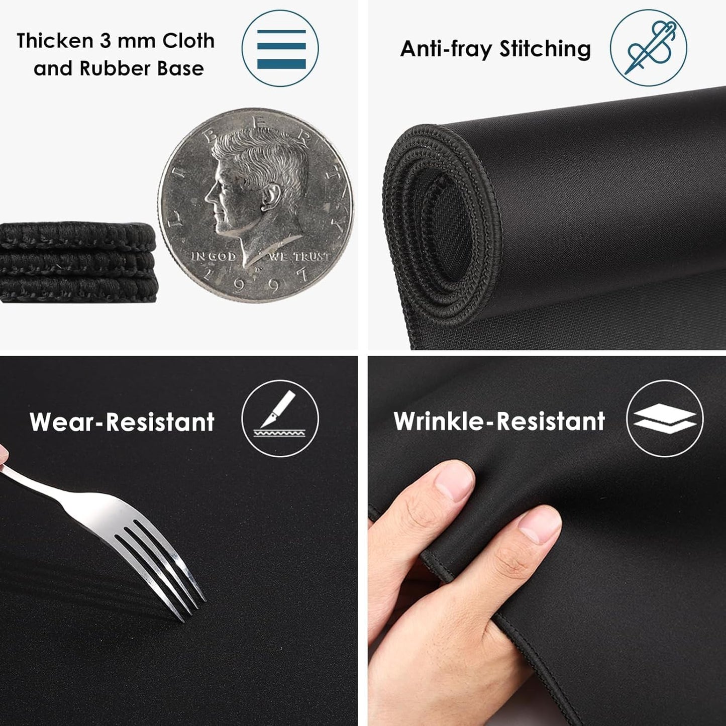 Sounce Mouse Pad Mercerized Surface Anti-fray Edges and Anti-Slip Rubber Base Gaming Mouse Pad a Laptop Desk Mat with Smooth Mouse Control Dimensions 900L x 400B x 2H mm (Black)