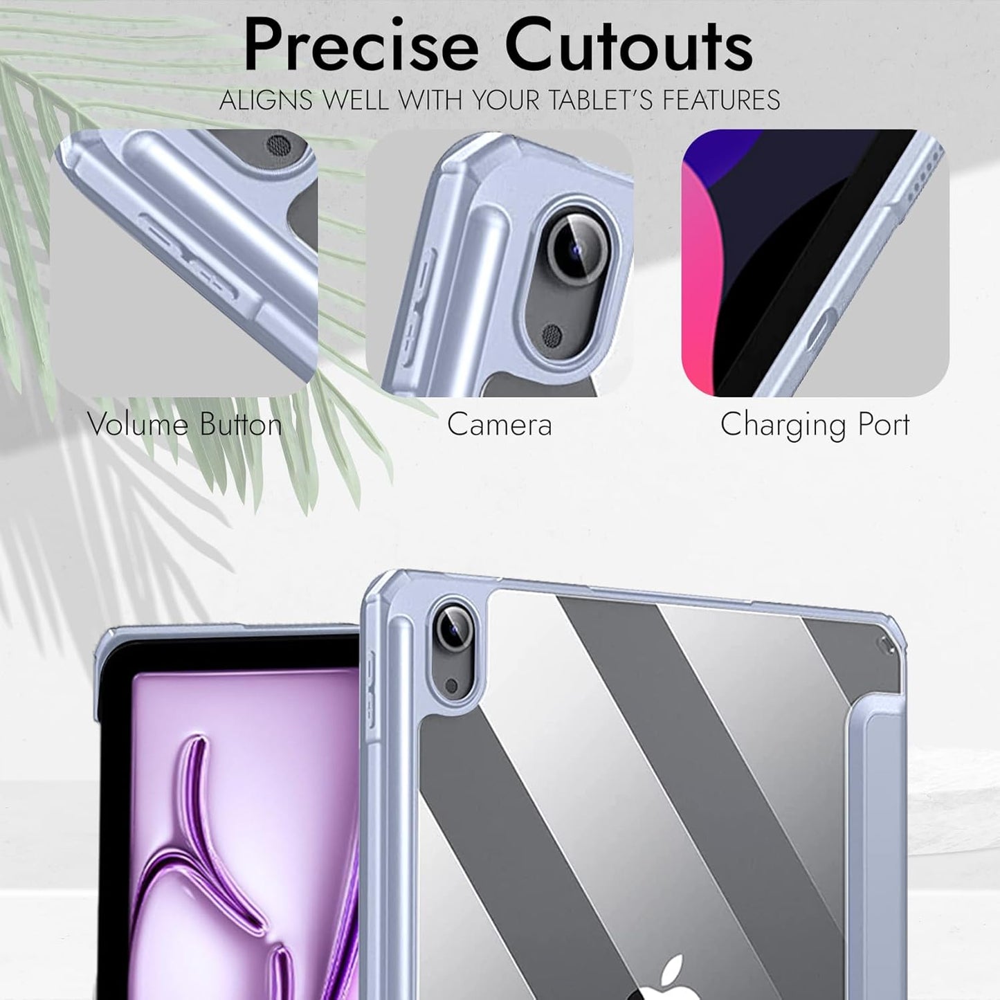 Robustrion Cover for iPad Air 11 inch M2 6th Generation 2024 / iPad Air 5th Generation Cover/iPad Air 4th Generation 10.9 inch Flip Stand Case Cover with Pencil Holder[Support Auto Sleep Wake] - Black