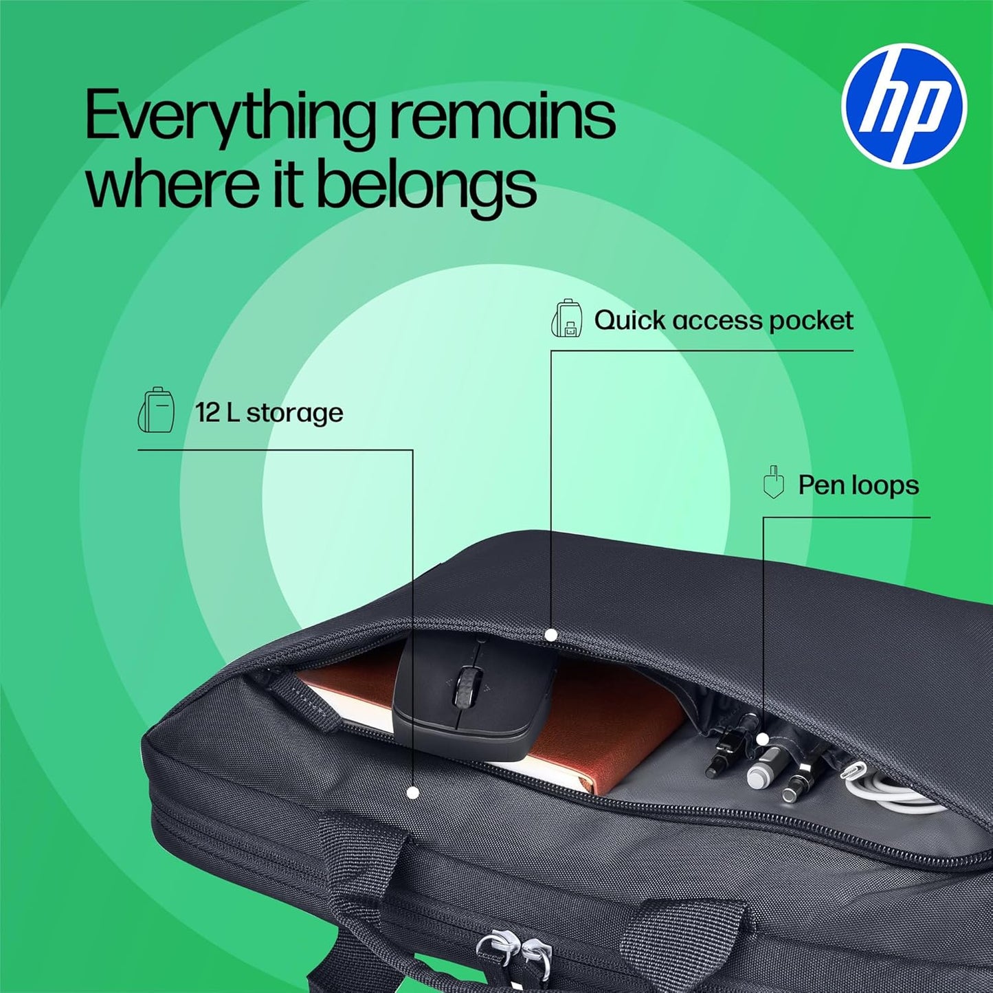 HP Everyday 16-inch Laptop Briefcase (A08JTAA)