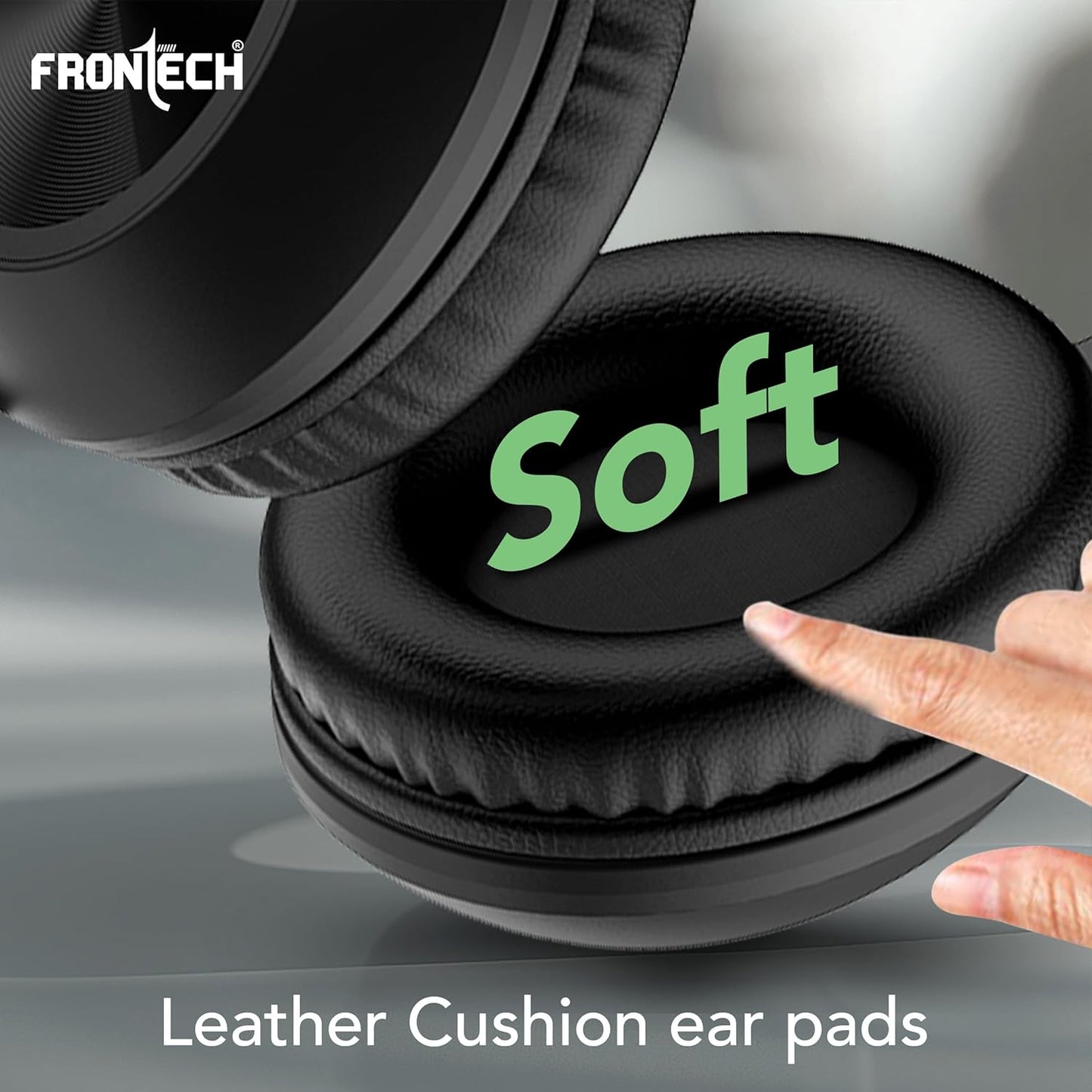 FRONTECH Multimedia Wired Headphone with Mic| Volume Control| Dynamic Sound| Adjustable Height| 40mm Speaker| USB Plug (HF-3451, Black)