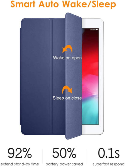 Case for Ipad 10.2 2019, PU Leather Trifold Stand Slim Fit Smart Cover with Soft TPU Back Case [Auto Sleep/Wake] for Apple iPad 7 (10.2-Inch, 2019 Model, 7th Generation)(Navy Blue)