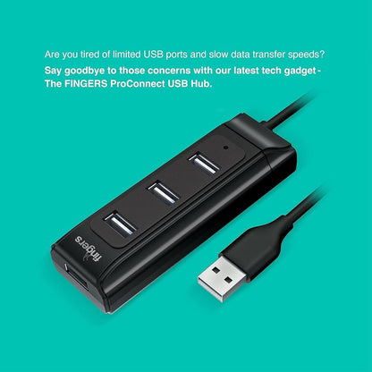 FINGERS ProConnect SLEEK 4 PORT USB Hub